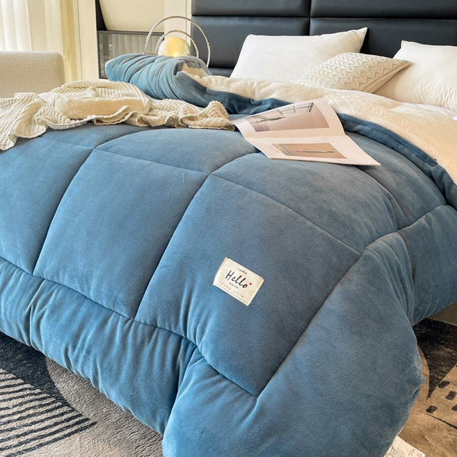 4KG 진하고 따뜻함겨울용 침구 우유솜털 극세사 두꺼운 이불라지