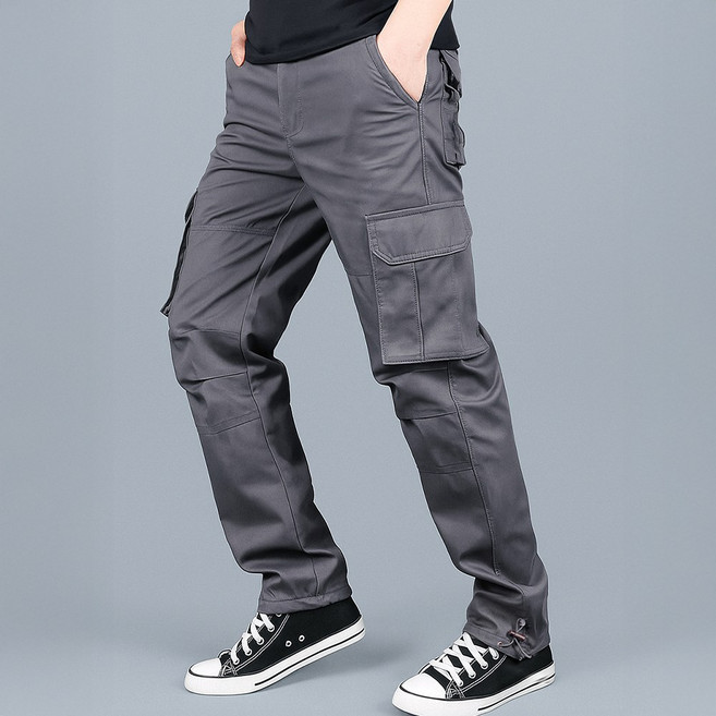 루크 남성 밴딩 포켓 카고 팬츠 봄가을 밀리터리 조거 작업복 스판 바지 발목 스트링 캐주얼 건빵 주머니 배기 패션
