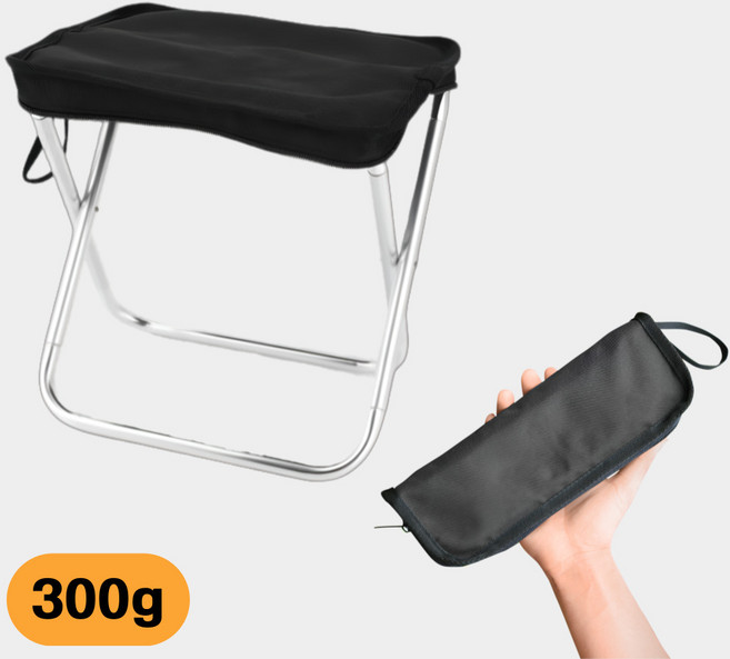 생활해랑 파우치형 초경량 휴대용 의자, 1개, 나이트 블랙