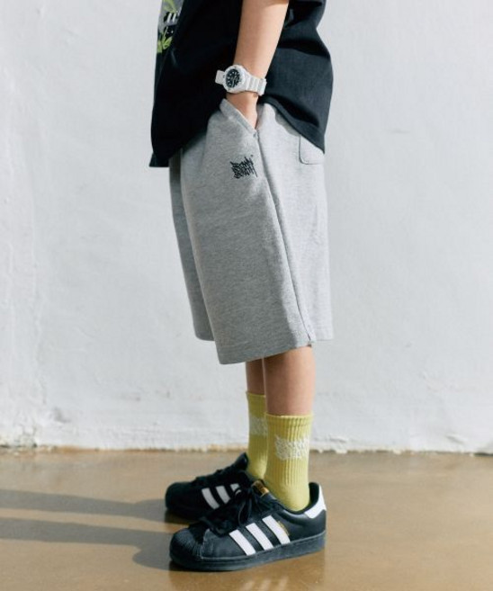 브라운브레스 KIDS brownbreathkids KIDS TAG COTTON SHORTS - MGREY