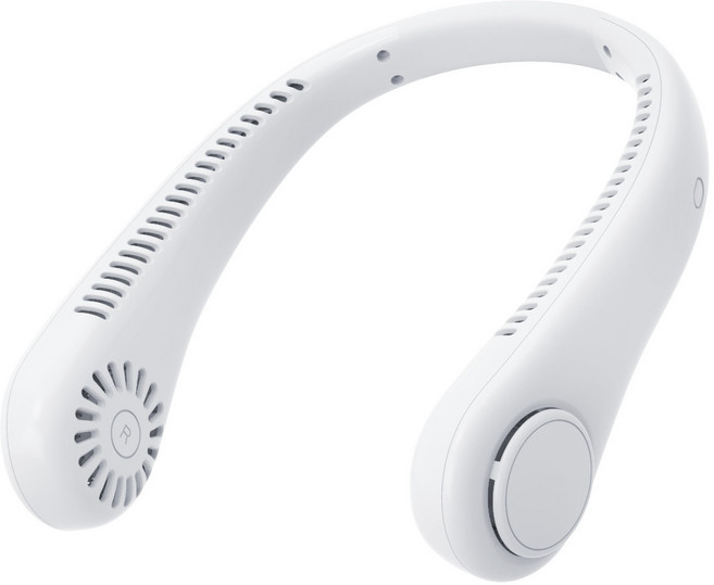 휴대용 저소음 넥밴드 목걸이 선풍기, 화이트