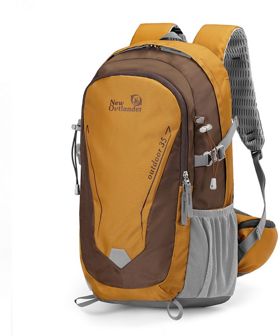 뉴아웃랜더 프라임 고밀도 등산 가방 릭스 35L + 방수커버, 오렌지브라운
