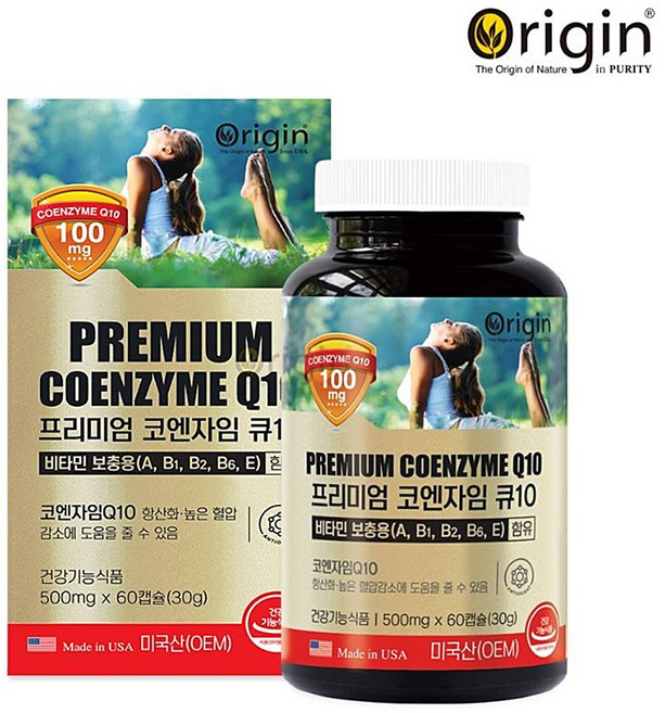 코엔자임큐텐 코엔자임Q10 비타민 5종 연질캡슐 대두레시틴 미국산 코큐텐 높은 혈압 항산화, 1개, 60회분