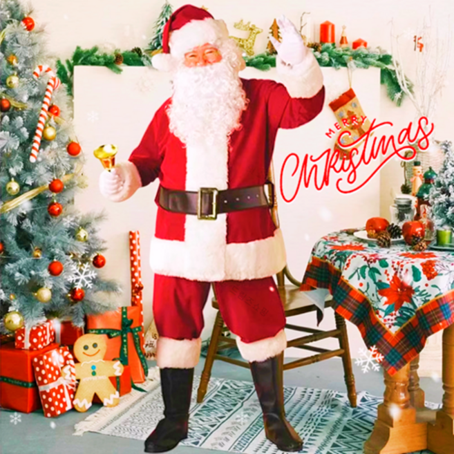 핫스윗 7종 풀세트 고급 남자 산타복 크리스마스 코스튬 의상 세트