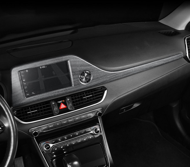 카스타 호환 그랜저 IG 네비게이션 패널 커버 카본 우드 몰딩 자동차 실내 튜닝 용품, 기타