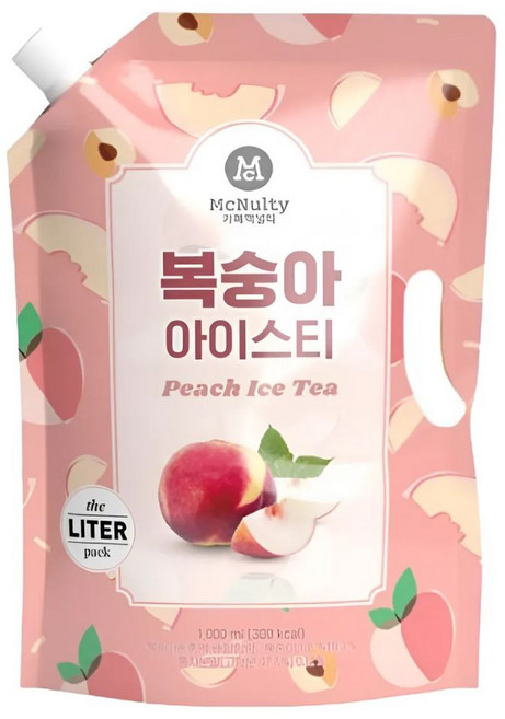 맥널티 복숭아 아이스티 대용량, 1L, 2개