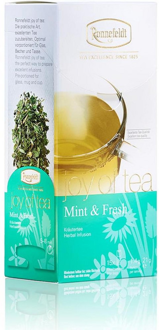 독일 로네필드 Ronnefeldt Mint & Fresh Joy of Tea 조이 오브 티 민트 & 프레쉬 허브차 티백, 4개, 15개입