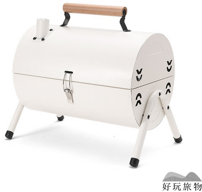 【好玩旅物】居家戶外兩用便攜式雙面烤肉爐烤肉架 中秋烤肉 露營烤肉適用, 白色(超取或店到店只能一件)