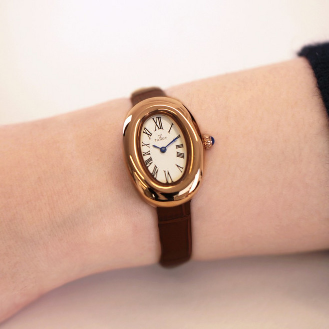 [TANDY] 탠디 클래식 타원형 라운드 여성용 가죽시계 T-1917 3종 중 택1