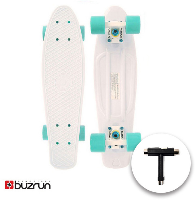 버즈런 22인치 크루져보드 티툴 증정 바퀴색상랜덤, 화이트, 1개