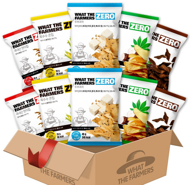 왓더파머스 다이어트간식 혼합구성 기름제로, 1세트, 현미+두부+옥수수+카사바+코코아 15봉