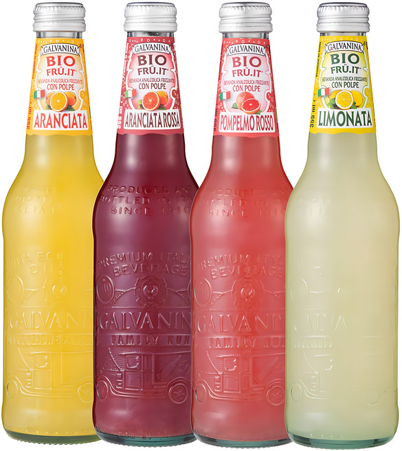 갈바니나 유기농 탄산음료 4가지맛(오렌지+블러드오렌지+자몽+레몬) 355ml x 12ea, 12개