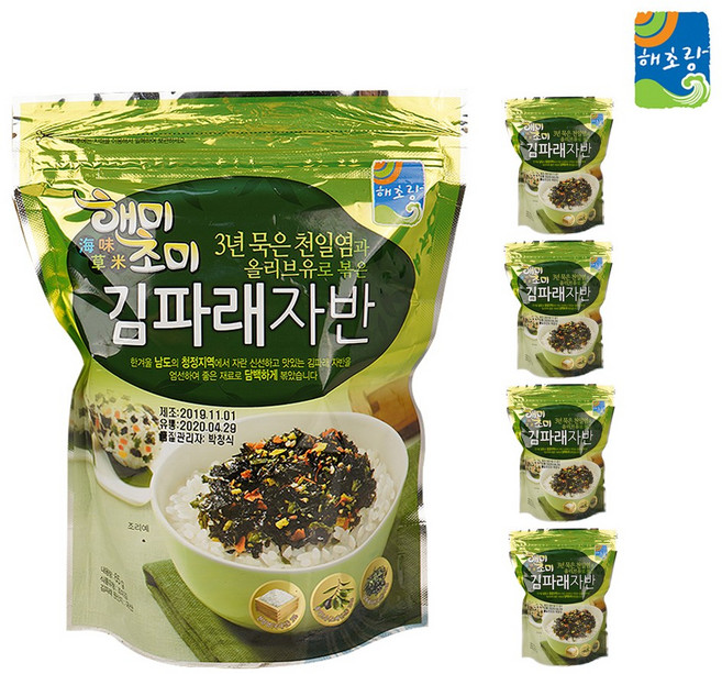 메이저유통 해초랑 김파래 자반볶음 4종세트, 1박스, 천일염과 올리브유 김파래자반(4개)