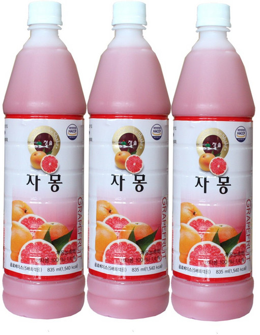 청솔 자몽 음료베이스, 835ml, 3개