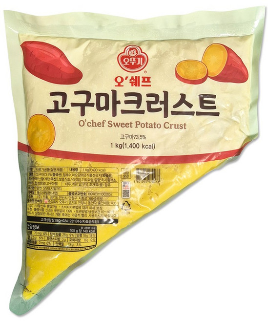오뚜기 고구마 크러스트 1kg (무스 샐러드 피자), 1개