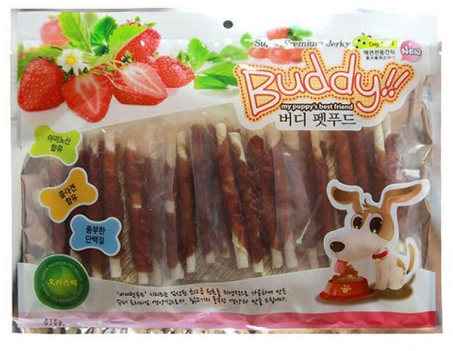 맛있고 영양높은 버디 애견간식 대용량 400g 고구마 닭갈비 사시매 슬라이스 오리 오리콜라겐 치즈스틱 치킨윙 칼슘닭갈비, 버디 고구마, 1개