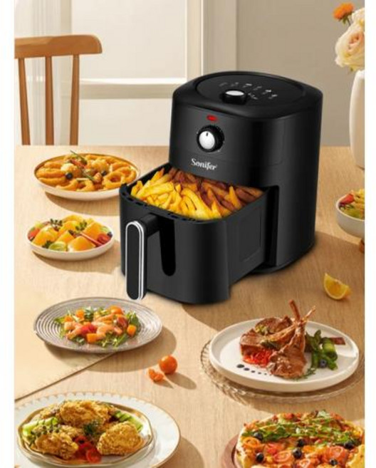 에어프라이어 다기능 투명 Sonifer-4.2L 에어 프라이어 오일 오븐 미포함 1500W 전기 딥 붙지 않는 바구니 주방 요리 튀김, 3) SF1021 - AU, 없음