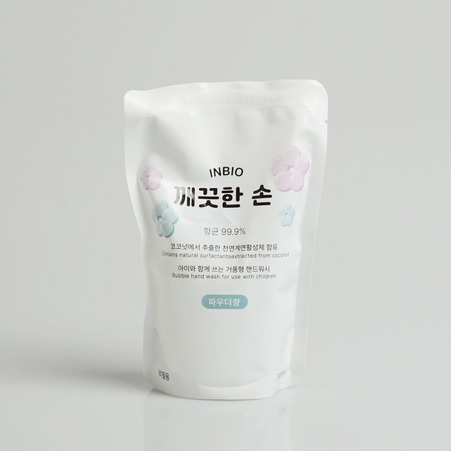 깨끗한손 꽃모양 손 버블 핸드워시 리필 300ml 파우더향