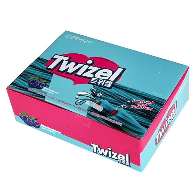 twizel 夾心螺旋形長條軟糖 藍樹莓口味, 70g, 12包