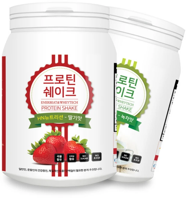 1+1 HN뉴트리션 단백질쉐이크 600g 4종/프로틴 선식 식사대용 보충제, HN 프로틴쉐이크(딸기맛), HN 프로틴쉐이크(녹차맛), 2개 - 쿠팡