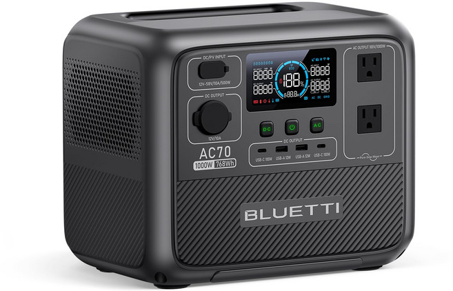 BLUETTI AC70 768Wh 1500W) APP UPS MPPT AC100V 50Hz60Hz 휴대용 전원 대용량 AC1000W(순간, 1개