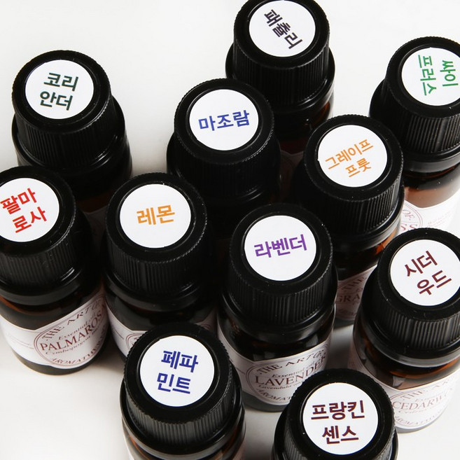 올댓허브 에센셜오일뚜껑용라벨-1장(10개)-(ㄱ~ㅅ), 네롤리