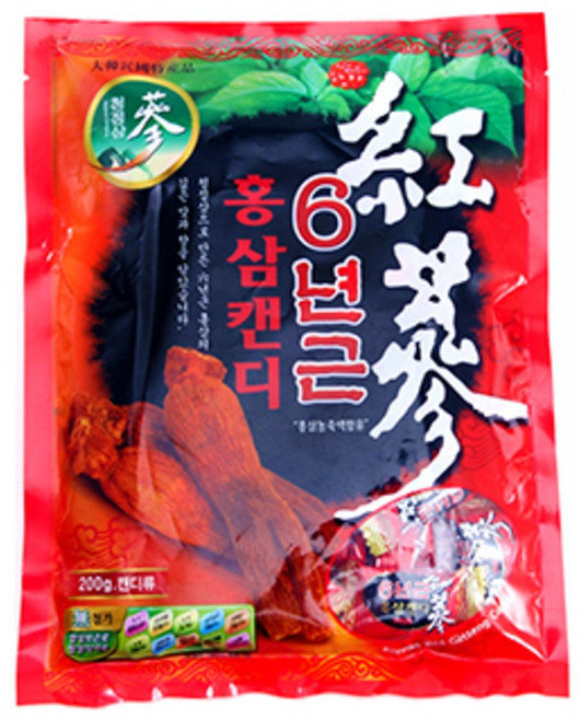 청정인삼 6년근 고함량 홍삼 캔디, 200g, 3개