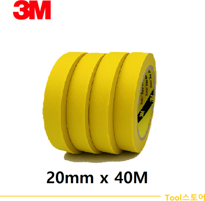 3M 칼라 종이 마스킹테이프, 3M 노란색, 6개