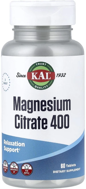 KAL 마그네슘시트레이트 400 60정(1정당 200mg), KAL마그네슘시트레이트40060정1정당200mg, 1개 - 쿠팡