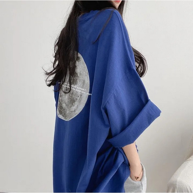 오드아이 빅사이즈 남녀공용 달 티셔츠 반팔티 오버핏 루즈핏 박스티 오버사이즈