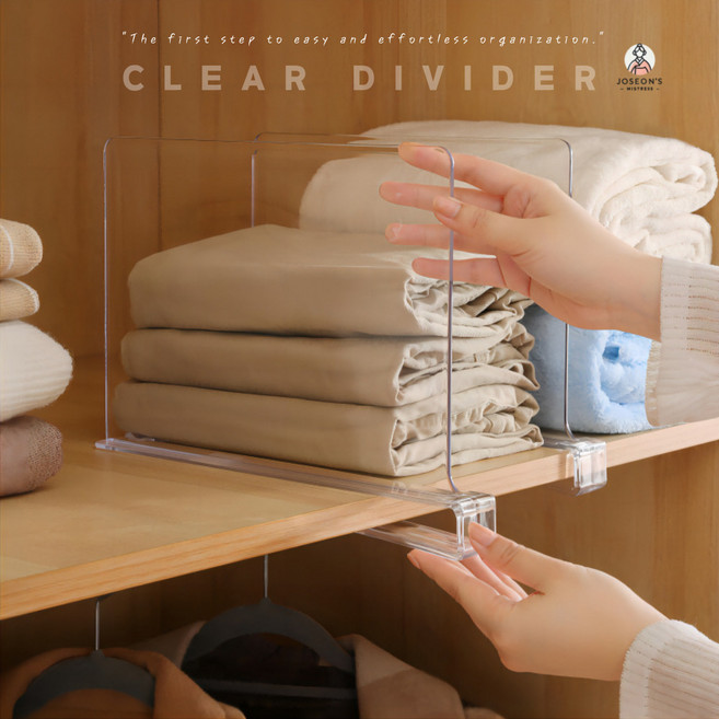 조선의 아씨 아크릴 클리어 옷장 책장 펜트리 주방 선반 칸막이, 2개, 투명(중)