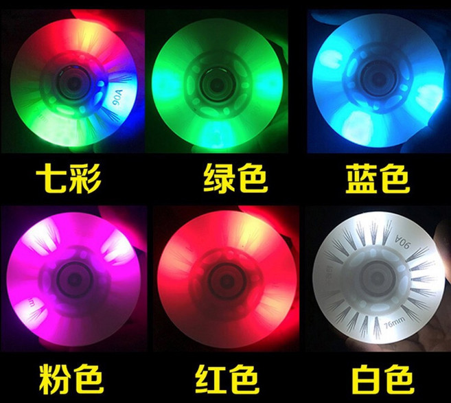 4개 인라인발광휠 스케이트 바퀴교체용 72 90A 76 68 LED 80 플래쉬, 1 60mm 송자 코어 5가지 색상 비고