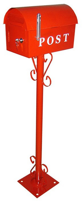 라운드스탠드 우체통 우편함, 레드, 라운드(잡지꽂이X)