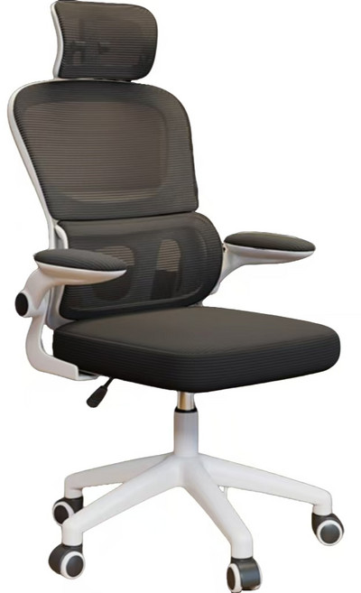 網布人體工學椅 學生辦公椅, 黑+白