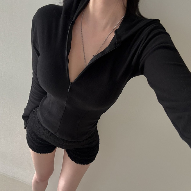 드리뮤즈 여성후드티 파스텔톤 핸드워머 슬림핏 워머티셔츠 후드집업