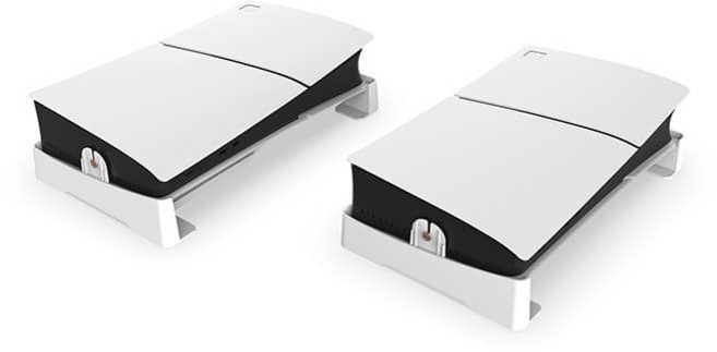 pgtech PS5橫放支架 適用於光碟版與數位版主機, 白, 1個, slim/pro通用支架 pgtech