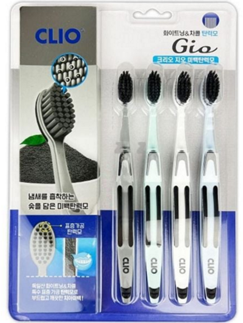 탄력모 칫솔 부드러운 화이트닝 데일리 미백모 칫솔 플라그 화장실 욕실 세정 세트, 4, 1