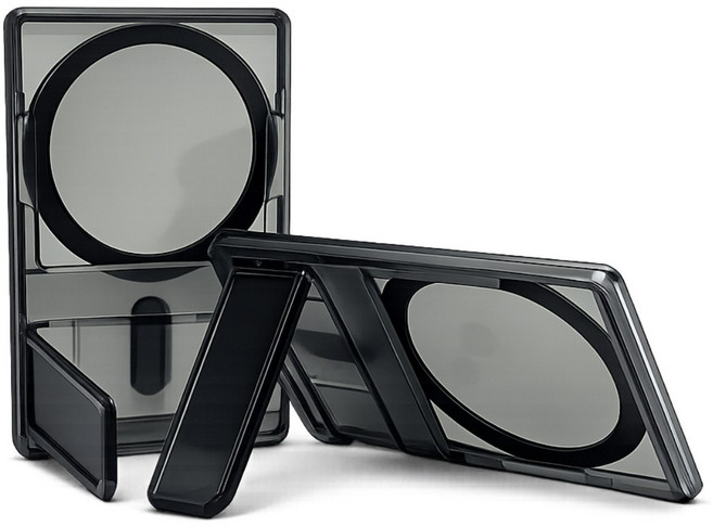 SUMSTU 맥세이프 카드지갑 2장수납 거치 케이스, 1개, 매트블랙