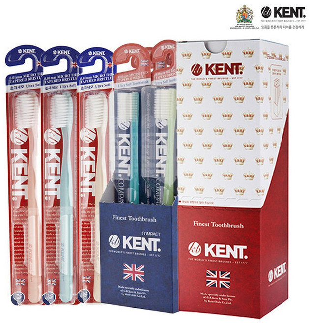 켄트 초극세모 칫솔 12개 (오리지널 클래식/콤팩트) 칫솔모 2종 중, 2세트