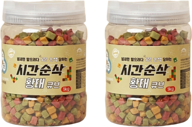 펫클럽 벨버드 시간순삭 황태큐브 1kg+1kg/대용량져키, 1kg, 2개, 오리지널