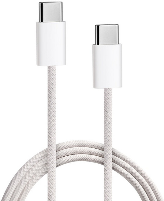 60W USB-C 快充傳輸線 高速充電傳輸 耐用, 白色, 1個, 100cm