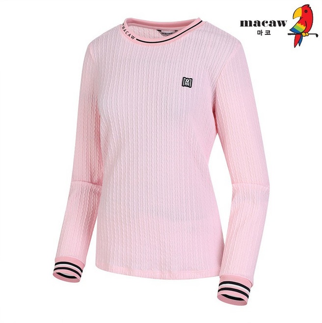마코 (여성)케이블 패턴 티셔츠_MNW1TR01