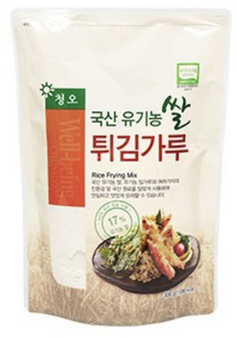 청오 국산 유기농쌀 튀김가루, 2개, 300g