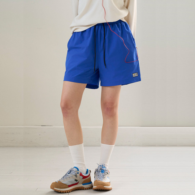 [꼼소넛] 베이직 로고 라벨 라이트 썸머 쇼츠 (블루) CSOp-218 [남녀공용]