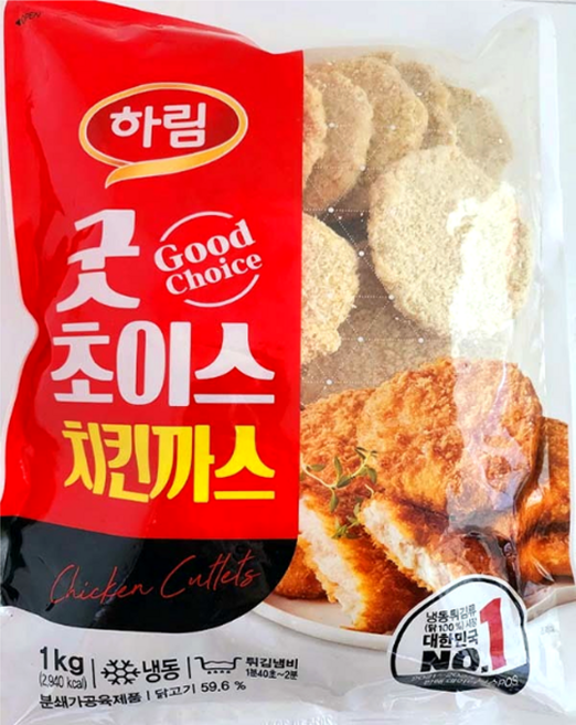 하림 굿초이스 치킨까스/냉동 국산 닭고기 아이들 반찬 간식, 1kg, 1개