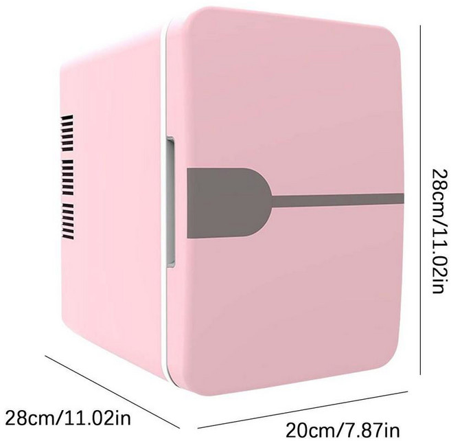 화장품 냉장고 미니 자동차 전기 휴대용 쿨러 가정 캠핑 여행용 아이스 박스 12V DC 220V AC 6L, Pink