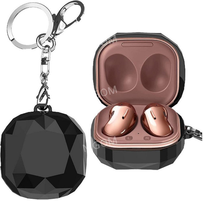 버즈 크리스탈 케이스 Galaxy Buds2 pro Live 블루투스 이어폰 커버 호환, 5 블랙, Galaxy Buds 라이브/pro/Buds2, 1개