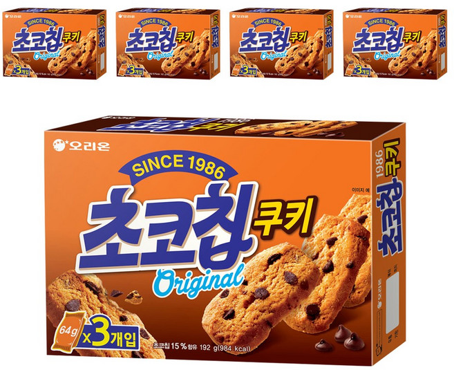 오리온 초코칩쿠키, 192g, 5개