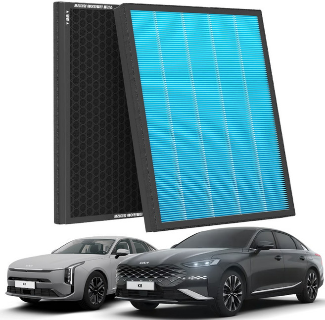 1+1 PM 0.3 에어컨필터 활성탄 블루 초미세먼지, 2개, K8 [FCP-17]