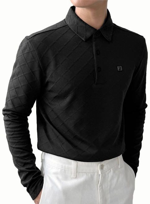 [김영주스포츠] 남성 카라넥 기모 스판 티셔츠 골프웨어 KR6T052